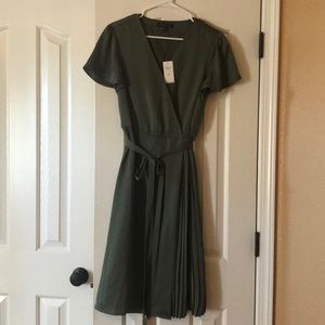 Banana Republic- Evergreen dress. Wrap dress.